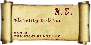 Mándity Diána névjegykártya